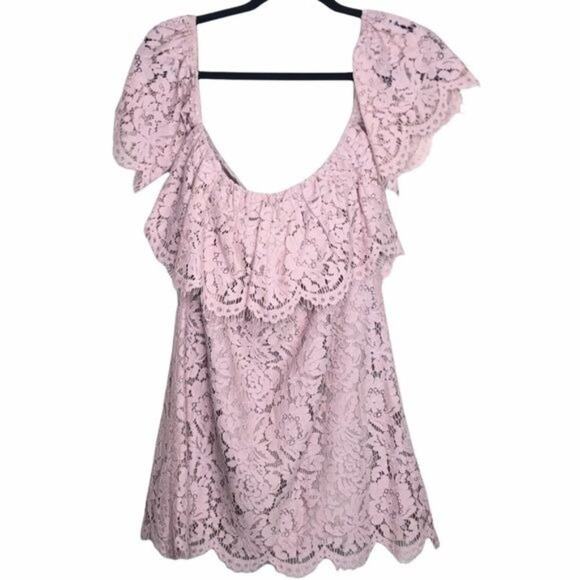 storee Dresses & Skirts - Storee Womens Dress Size S Purple Lace Off the Shoulder Short Mini Lined Casual